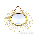 Round Wall Mirror Decorative Mirror Gold Sun-shaped Hanging Wall Mirror Factory